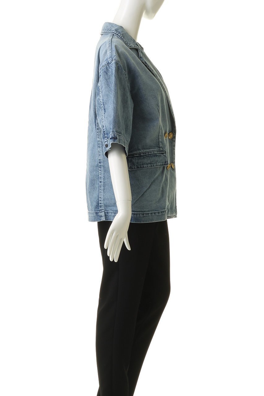 【サードマガジン/THIRD MAGAZINE】のダブルブレストデニムジャケット 人気、トレンドファッション・服の通販 founy(ファニー) 　ファッション　Fashion　レディースファッション　Fashion for Women　アウター　Coat / Outerwear Collection　レディースジャケット・軽アウター　Jackets　デニムジャケット / カジュアルアウター　Denim Jackets　おすすめ　Recommended / Our Picks　コレクション　Collection, Seasonal Line　ジャケット　Jacket, Outerwear　デニム　Denim, Jeans Material　人気　Popular, Best Seller　半袖　Short Sleeve, Half Sleeve　新作・新入荷　New Arrivals / New In　other-3|ID: prp329100004907689 ipo3291000000036756069