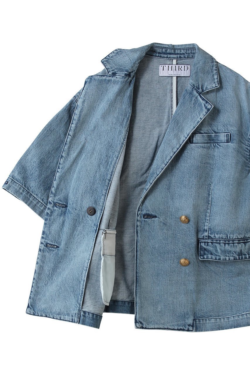 【サードマガジン/THIRD MAGAZINE】のダブルブレストデニムジャケット 人気、トレンドファッション・服の通販 founy(ファニー) 　ファッション　Fashion　レディースファッション　Fashion for Women　アウター　Coat / Outerwear Collection　レディースジャケット・軽アウター　Jackets　デニムジャケット / カジュアルアウター　Denim Jackets　おすすめ　Recommended / Our Picks　コレクション　Collection, Seasonal Line　ジャケット　Jacket, Outerwear　デニム　Denim, Jeans Material　人気　Popular, Best Seller　半袖　Short Sleeve, Half Sleeve　新作・新入荷　New Arrivals / New In　other-7|ID: prp329100004907689 ipo3291000000036756073