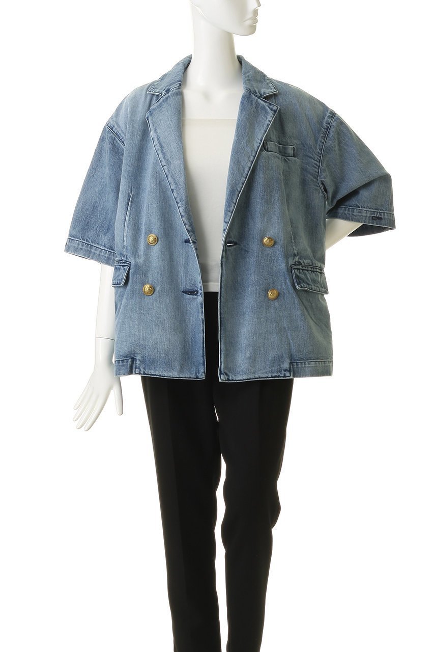 【サードマガジン/THIRD MAGAZINE】のダブルブレストデニムジャケット 人気、トレンドファッション・服の通販 founy(ファニー) 　ファッション　Fashion　レディースファッション　Fashion for Women　アウター　Coat / Outerwear Collection　レディースジャケット・軽アウター　Jackets　デニムジャケット / カジュアルアウター　Denim Jackets　おすすめ　Recommended / Our Picks　コレクション　Collection, Seasonal Line　ジャケット　Jacket, Outerwear　デニム　Denim, Jeans Material　人気　Popular, Best Seller　半袖　Short Sleeve, Half Sleeve　新作・新入荷　New Arrivals / New In　other-8|ID: prp329100004907689 ipo3291000000036756074
