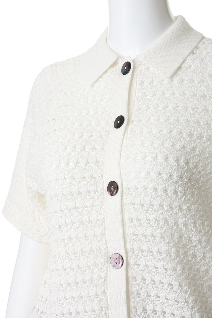 【マリリンムーン/MARILYN MOON】のクロシェポロニットカーディガン 人気、トレンドファッション・服の通販 founy(ファニー) 　ファッション　Fashion　レディースファッション　Fashion for Women　トップス・カットソー　Cut & Sew Tops　ニット　Knit Tops & Sweaters　カーディガン・羽織り　Layered Style Cardigans　おすすめ　Recommended / Our Picks　かぎ針　Crochet　カーディガン　Cardigan, Knitwear　サマー　Summer, Summer Style　デニム　Denim, Jeans Material　ボトム　Bottoms, Lower Wear　モダン　Modern, Contemporary　夏　Summer　新作・新入荷　New Arrivals / New In　透かし　Cut-Out, Lacework　other-5|ID: prp329100004907692 ipo3291000000036756096