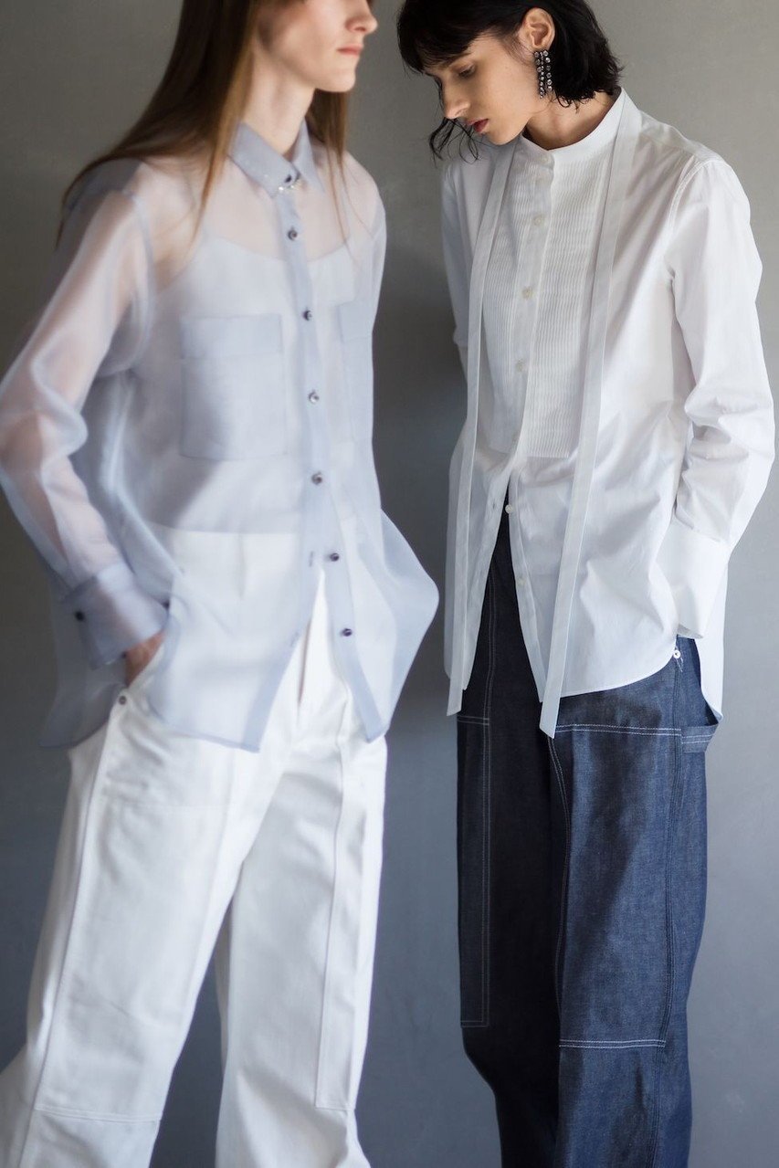 【エブール/ebure】のエッセンシャルコットン ボウタイバンドカラーシャツ 人気、トレンドファッション・服の通販 founy(ファニー) 　ファッション　Fashion　レディースファッション　Fashion for Women　トップス・カットソー　Cut & Sew Tops　シャツ・ブラウス・オフィスカジュアル　Elegant Blouses & Button-Ups　おすすめ　Recommended / Our Picks　インナー　Innerwear　ジャケット　Jacket, Outerwear　ストライプ　Stripe, Striped Pattern　スリーブ　Sleeve, Long Sleeve / Short Sleeve　デニム　Denim, Jeans Material　ロング　Long, Long-Length　other-7|ID: prp329100004907712 ipo3291000000036756338