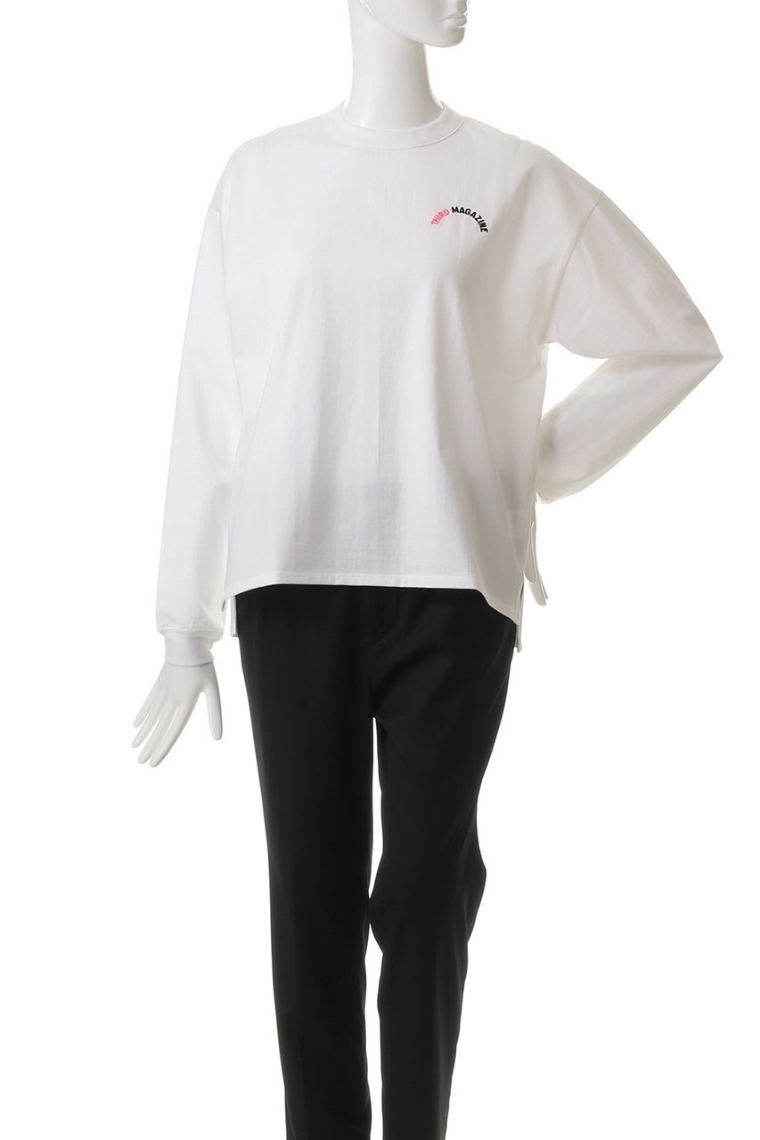 【サードマガジン/THIRD MAGAZINE】のラウンドロゴロングTシャツ 人気、トレンドファッション・服の通販 founy(ファニー) 　ファッション　Fashion　レディースファッション　Fashion for Women　トップス・カットソー　Cut & Sew Tops　シャツ・ブラウス・オフィスカジュアル　Elegant Blouses & Button-Ups　ロングTシャツ・Tシャツ　Longline T-Shirts & Tees　カットソー・ベーシックTシャツ　Cut-and-Sewn Tops / Stretch Tees & Basics　シンプル　Simple, Minimal　スリーブ　Sleeve, Long Sleeve / Short Sleeve　ロング　Long, Long-Length　長袖　Long Sleeve, Full Sleeve　other-2|ID: prp329100004907716 ipo3291000000036756371