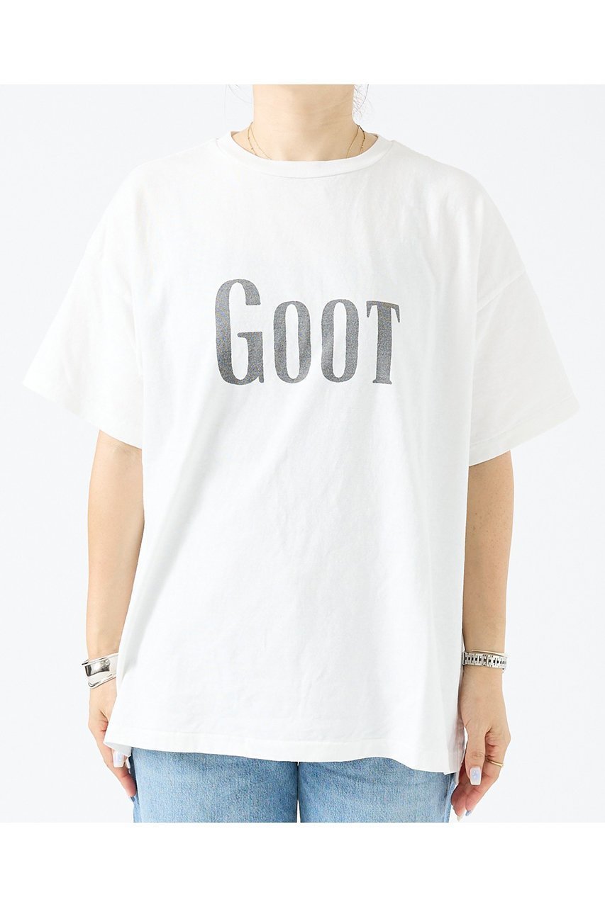 【デザイン ワークス/DESIGN WORKS】の【REMI ELIEF】16/-天竺 GOOTプリントTシャツ 人気、トレンドファッション・服の通販 founy(ファニー) 　ファッション　Fashion　レディースファッション　Fashion for Women　トップス・カットソー　Cut & Sew Tops　シャツ・ブラウス・オフィスカジュアル　Elegant Blouses & Button-Ups　ロングTシャツ・Tシャツ　Longline T-Shirts & Tees　カットソー・ベーシックTシャツ　Cut-and-Sewn Tops / Stretch Tees & Basics　インナー　Innerwear　ショート　Short, Short Length　シンプル　Simple, Minimal　ジャケット　Jacket, Outerwear　スリット　Slit, Slit Detail　スリーブ　Sleeve, Long Sleeve / Short Sleeve　プリント　Print, Printed Pattern　人気　Popular, Best Seller　other-2|ID: prp329100004907755 ipo3291000000036756774