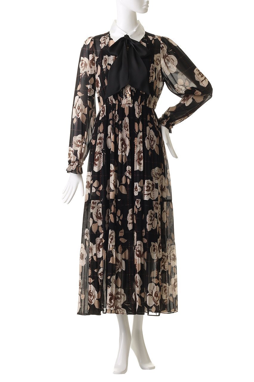 【コルコバード/CORCOVADO】の白襟シフォンボウタイドレス 人気、トレンドファッション・服の通販 founy(ファニー) 　ファッション　Fashion　レディースファッション　Fashion for Women　ワンピース　Dresses　フォーマル・パーティードレス・結婚式用ドレス　Elegant & Casual Dresses　チュニック　Tunic Tops & Dresses　シフォン　Chiffon, Lightweight Fabric　チュニック　Tunic, Long Top　ドレス　Dress, One-Piece　フラワー　Flower, Floral　リボン　Ribbon, Bow　other-2|ID: prp329100004907756 ipo3291000000036756783