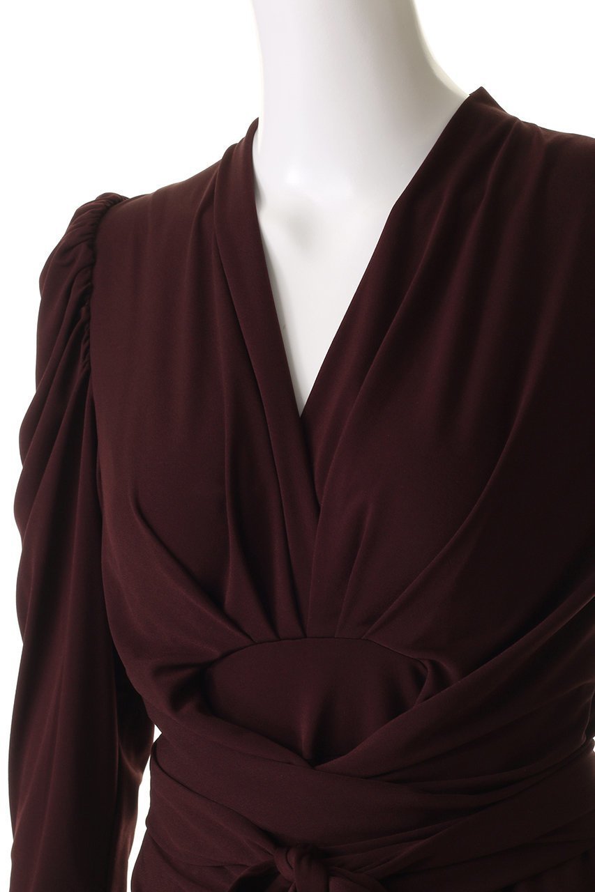 【コルコバード/CORCOVADO】のマイルドドライスムースカシュクールドレス 人気、トレンドファッション・服の通販 founy(ファニー) 　ファッション　Fashion　レディースファッション　Fashion for Women　ワンピース　Dresses　フォーマル・パーティードレス・結婚式用ドレス　Elegant & Casual Dresses　チュニック　Tunic Tops & Dresses　エレガント 上品　Elegant　カシュクール　Wrap Design　スリーブ　Sleeve, Long Sleeve / Short Sleeve　チュニック　Tunic, Long Top　デコルテ　Décolleté, Neckline　ドレス　Dress, One-Piece　ドレープ　Drape, Draping Fabric　リボン　Ribbon, Bow　リュクス　Luxury, Elegant, High-End, Chic　other-5|ID: prp329100004907758 ipo3291000000036756799