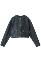 【サードマガジン/THIRD MAGAZINE】のノーカラーデニムジャケット ブラック|ID: prp329100004907849 ipo3291000000036757731