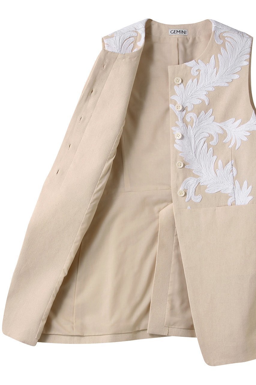 【ウィムガゼット/Whim Gazette】の【GEMINI】ジャガードジレ 人気、トレンドファッション・服の通販 founy(ファニー) 　ファッション　Fashion　レディースファッション　Fashion for Women　アウター　Coat / Outerwear Collection　レディースジャケット・軽アウター　Jackets　おすすめ　Recommended / Our Picks　シェイプ　Shape, Slim Fit　ジャケット　Jacket, Outerwear　ノースリーブ　Sleeveless, No-Sleeve　フロント　Front, Front Design　ベスト　Vest, Waistcoat　other-6|ID: prp329100004907890 ipo3291000000036758462