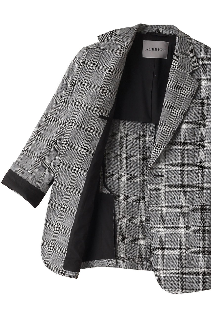 【オブリオ/AUBRIOT】のリッチェリグレンチェックリネン テーラードジャケット 人気、トレンドファッション・服の通販 founy(ファニー) 　ファッション　Fashion　レディースファッション　Fashion for Women　アウター　Coat / Outerwear Collection　レディースジャケット・軽アウター　Jackets　テーラードジャケット / 通勤・きれいめスタイル　Tailored Jackets & Blazers　クラシック　Classic, Timeless Style　ジャケット　Jacket, Outerwear　スタイリッシュ　Stylish, Fashionable　チェック　Check, Plaid, Tartan　リネン　Linen, Linen Fabric　夏　Summer　春　Spring　S/S・春夏　SS, Spring/Summer, Warm Season　other-6|ID: prp329100004907933 ipo3291000000036759017
