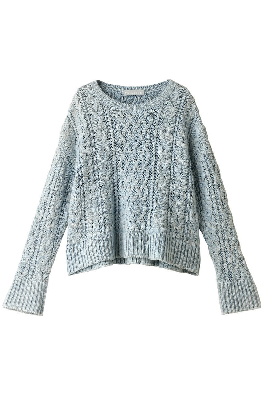 【プリスティン/PRISTINE】のウール混ケーブルプルオーバー 人気、トレンドファッション・服の通販 founy(ファニー) 　ファッション　Fashion　レディースファッション　Fashion for Women　トップス・カットソー　Cut & Sew Tops　ニット　Knit Tops & Sweaters　カジュアルプルオーバー・ニットトップス　Pullovers & Knit Tops / Casual Pullovers　フェミニン　Feminine, Girly　フレア　Flare, Flared　 other-1|ID: prp329100004907966 ipo3291000000036759685