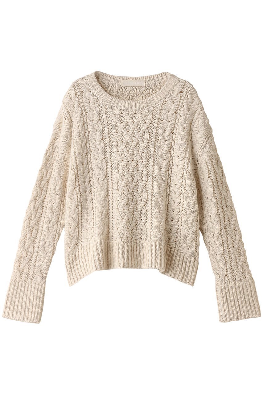 【プリスティン/PRISTINE】のウール混ケーブルプルオーバー インテリア・キッズ・メンズ・レディースファッション・服の通販 founy(ファニー) 　ファッション　Fashion　レディースファッション　Fashion for Women　トップス・カットソー　Cut & Sew Tops　ニット　Knit Tops & Sweaters　カジュアルプルオーバー・ニットトップス　Pullovers & Knit Tops / Casual Pullovers　フェミニン　Feminine, Girly　フレア　Flare, Flared　ナチュラル|ID: prp329100004907966 ipo3291000000036759687