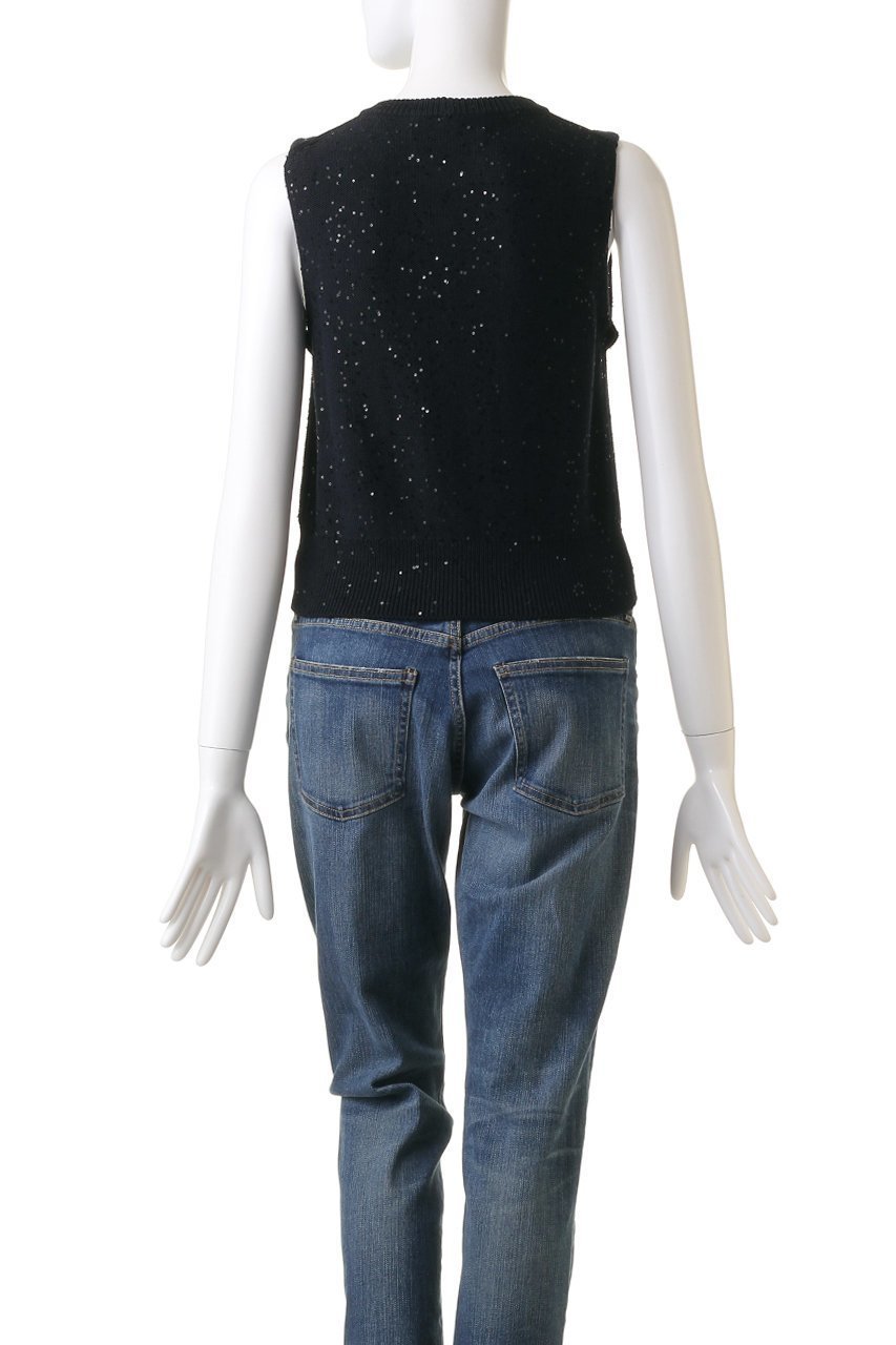 【マリリンムーン/MARILYN MOON】のコットンポリエステルスパングルノースリーブベスト 人気、トレンドファッション・服の通販 founy(ファニー) 　ファッション　Fashion　レディースファッション　Fashion for Women　トップス・カットソー　Cut & Sew Tops　ニット　Knit Tops & Sweaters　キャミソール&ノースリーブ　Camisoles & Sleeveless Tops　ベスト&ジレ / 重ね着スタイル　Vests & Gilets　カジュアルプルオーバー・ニットトップス　Pullovers & Knit Tops / Casual Pullovers　スパンコール　Sequins, Sequin Embellishment　ノースリーブ　Sleeveless, No-Sleeve　ベスト　Vest, Waistcoat　ロング　Long, Long-Length　other-4|ID: prp329100004907973 ipo3291000000036759857