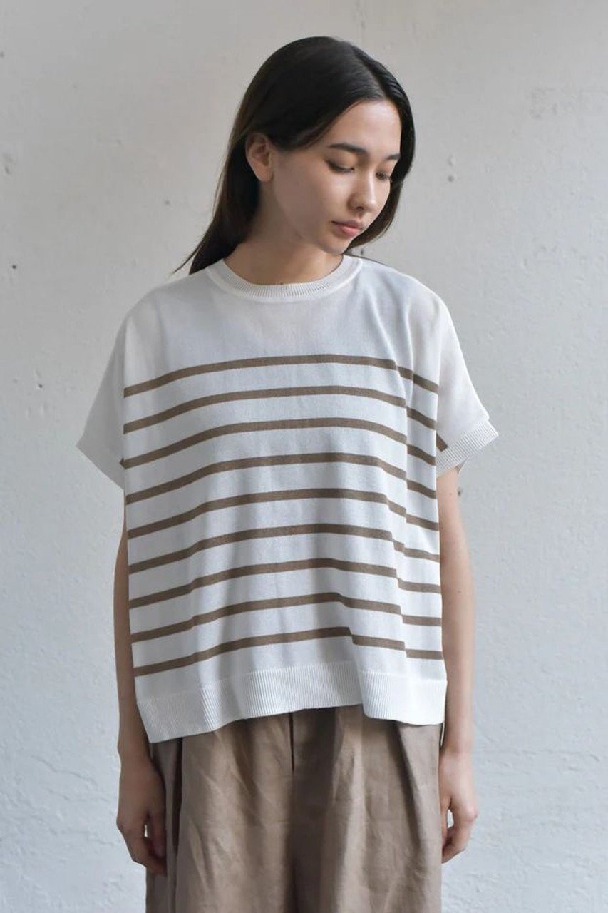 【レリル/lelill】のワイドボーダーショートカーデ 人気、トレンドファッション・服の通販 founy(ファニー) 　ファッション　Fashion　レディースファッション　Fashion for Women　トップス・カットソー　Cut & Sew Tops　ニット　Knit Tops & Sweaters　カーディガン・羽織り　Layered Style Cardigans　おすすめ　Recommended / Our Picks　カーディガン　Cardigan, Knitwear　ニットソー　Knit-Sewn, Cut & Sew Knit　フロント　Front, Front Design　ワイド　Wide, Wide Fit　夏　Summer　抗菌　Antibacterial, Bacteria-Resistant　春　Spring　other-8|ID: prp329100004907983 ipo3291000000036760028