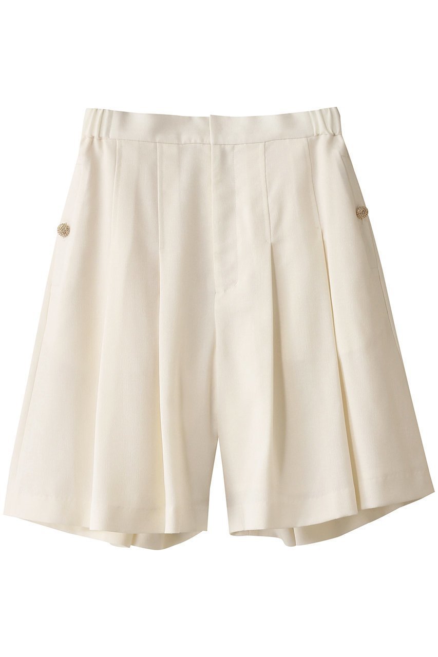【エムダブリュー/MW】のトリアセテート(L) タックショートパンツ インテリア・キッズ・メンズ・レディースファッション・服の通販 founy(ファニー) 　ファッション　Fashion　レディースファッション　Fashion for Women　パンツ　Pants & Trousers　ショートパンツ・ハーフパンツ　High-Waisted & Relaxed Shorts　おすすめ　Recommended / Our Picks　ショート　Short, Short Length　ドレープ　Drape, Draping Fabric　ハーフ　Half, Half-Length　リネン　Linen, Linen Fabric　エレガント 上品　Elegant　ホワイト|ID: prp329100004908028 ipo3291000000036760929