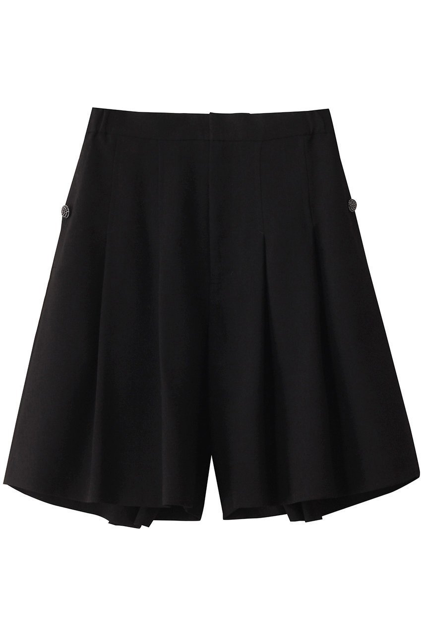 【エムダブリュー/MW】のトリアセテート(L) タックショートパンツ インテリア・キッズ・メンズ・レディースファッション・服の通販 founy(ファニー) 　ファッション　Fashion　レディースファッション　Fashion for Women　パンツ　Pants & Trousers　ショートパンツ・ハーフパンツ　High-Waisted & Relaxed Shorts　おすすめ　Recommended / Our Picks　ショート　Short, Short Length　ドレープ　Drape, Draping Fabric　ハーフ　Half, Half-Length　リネン　Linen, Linen Fabric　エレガント 上品　Elegant　ブラック|ID: prp329100004908028 ipo3291000000036760931