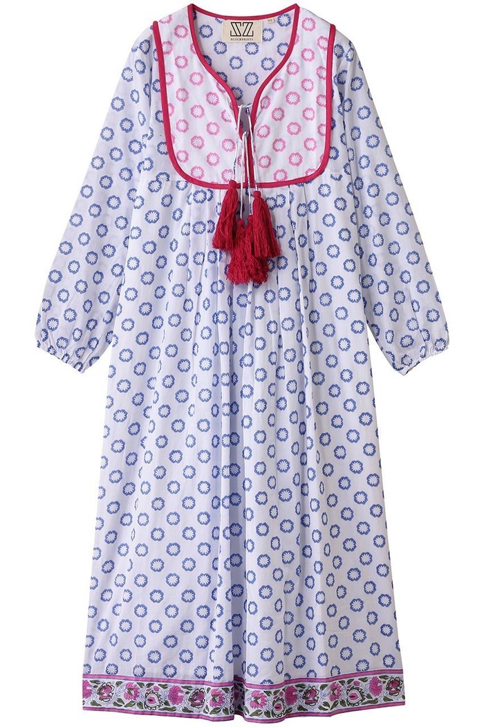 【エスゼット ブロックプリント/SZ Blockprints】のKITTY DRESS DAFFODIL タッセル付きドレス インテリア・キッズ・メンズ・レディースファッション・服の通販 founy(ファニー) https://founy.com/ ファッション Fashion レディースファッション Fashion for Women ワンピース Dresses フォーマル・パーティードレス・結婚式用ドレス Elegant & Casual Dresses チュニック Tunic Tops & Dresses オリエンタル Oriental Pattern タッセル Tassel, Fringe チュニック Tunic, Long Top ドレス Dress, One-Piece プリント Print, Printed Pattern リラックス Relax, Relaxed Fit |ID: prp329100004908177 ipo3291000000036762895