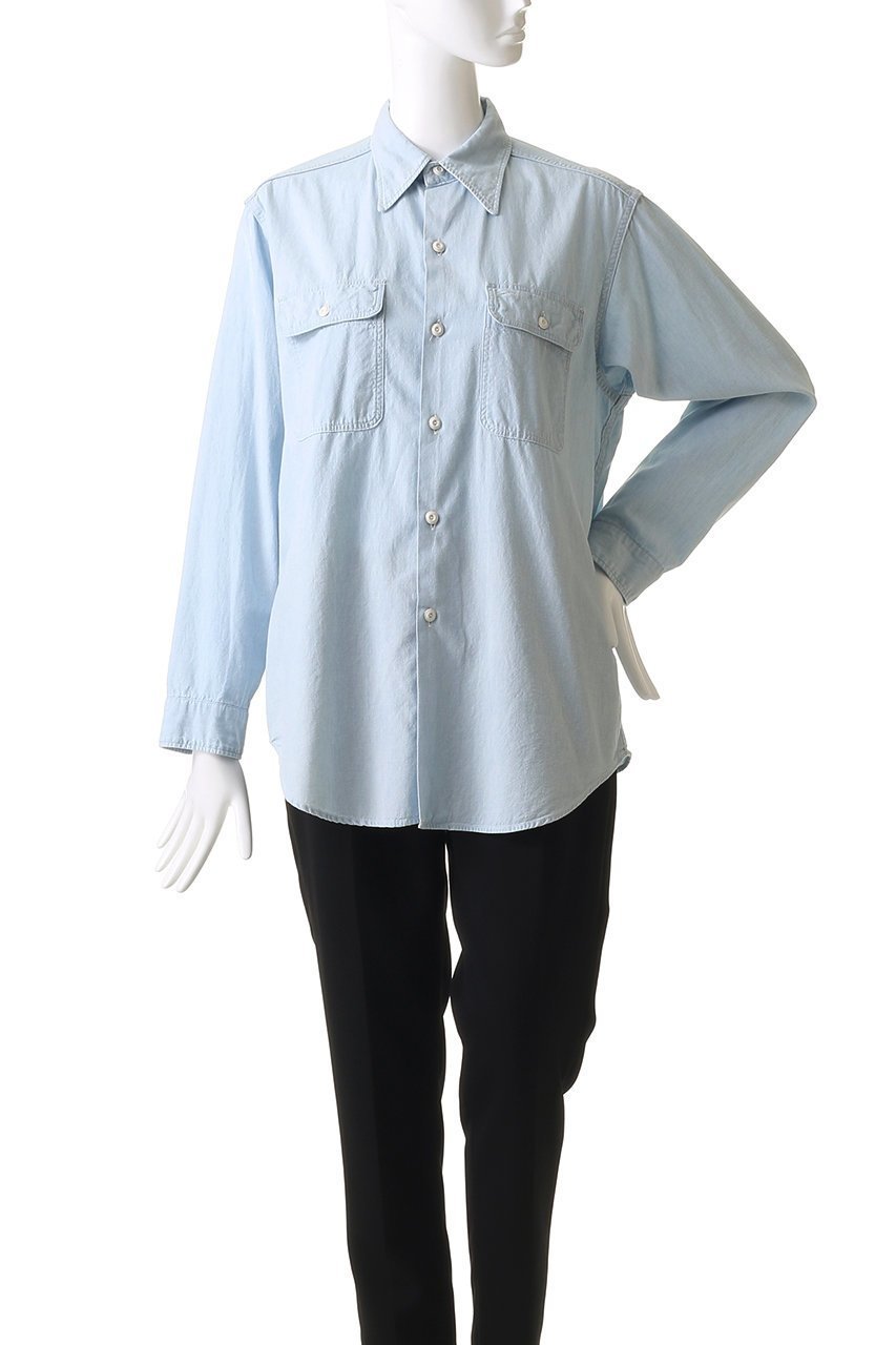 【マディソンブルー/MADISONBLUE】のHAMPTON SHIRT CHAMBRAY(VW) ハンプトン シャンブレーシャツ 人気、トレンドファッション・服の通販 founy(ファニー) 　ファッション　Fashion　レディースファッション　Fashion for Women　トップス・カットソー　Cut & Sew Tops　シャツ・ブラウス・オフィスカジュアル　Elegant Blouses & Button-Ups　シャンブレー　Chambray, Denim-Like Fabric　スリーブ　Sleeve, Long Sleeve / Short Sleeve　パッチ　Patch, Appliqué　フラップ　Flap, Flap Pocket　ポケット　Pocket, Pocket Detail　ロング　Long, Long-Length　ワーク　Workwear, Utility Style　other-2|ID: prp329100004908192 ipo3291000000036763169