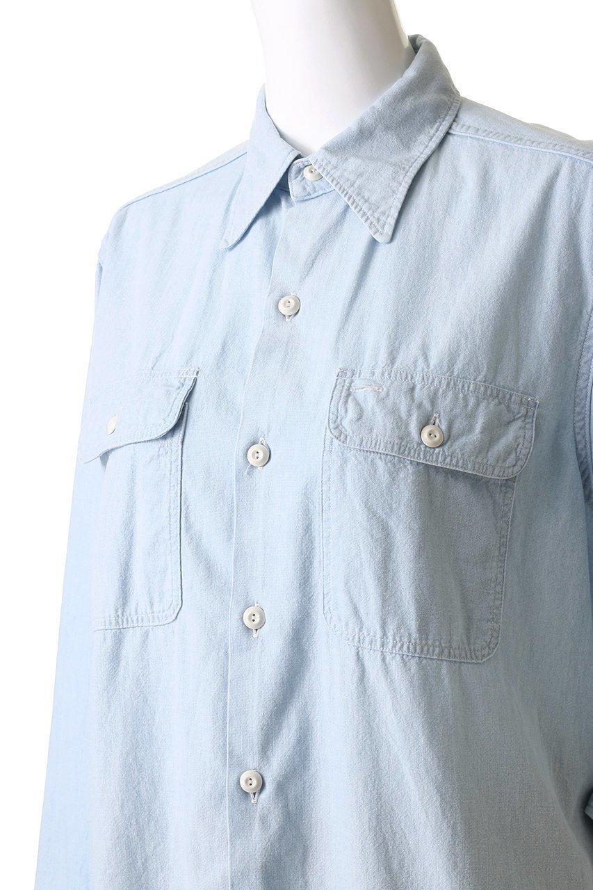 【マディソンブルー/MADISONBLUE】のHAMPTON SHIRT CHAMBRAY(VW) ハンプトン シャンブレーシャツ 人気、トレンドファッション・服の通販 founy(ファニー) 　ファッション　Fashion　レディースファッション　Fashion for Women　トップス・カットソー　Cut & Sew Tops　シャツ・ブラウス・オフィスカジュアル　Elegant Blouses & Button-Ups　シャンブレー　Chambray, Denim-Like Fabric　スリーブ　Sleeve, Long Sleeve / Short Sleeve　パッチ　Patch, Appliqué　フラップ　Flap, Flap Pocket　ポケット　Pocket, Pocket Detail　ロング　Long, Long-Length　ワーク　Workwear, Utility Style　other-5|ID: prp329100004908192 ipo3291000000036763174