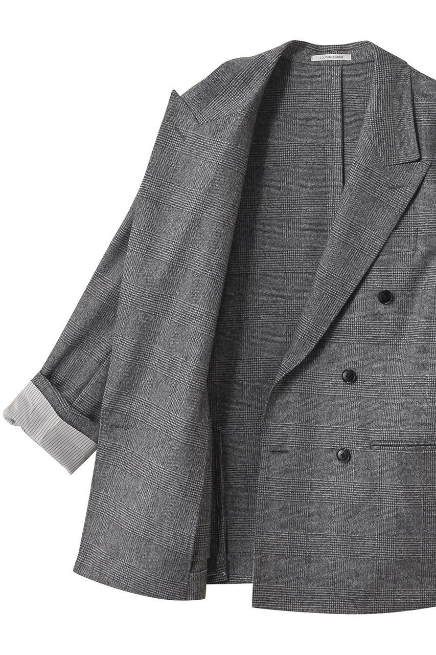【クチュールドアダム/COUTURE D'ADAM】のグレンチェックダブルジャケット 人気、トレンドファッション・服の通販 founy(ファニー) 　ファッション　Fashion　レディースファッション　Fashion for Women　アウター　Coat / Outerwear Collection　レディースジャケット・軽アウター　Jackets　ジャケット　Jacket, Outerwear　チェック　Check, Plaid, Tartan　ドレス　Dress, One-Piece　ハンド　Hand, Handmade　パターン　Pattern, Design Print　フランス　France, French　other-6|ID: prp329100004908242 ipo3291000000036763754