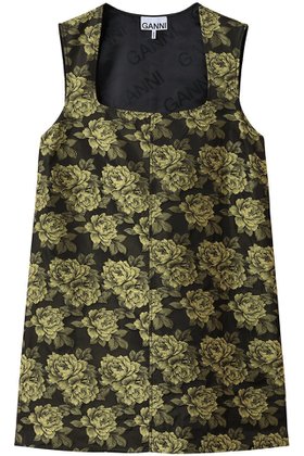 【アルアバイル/allureville】の【GANNI】JQ MINI DRESS 人気、トレンドファッション・服の通販 founy(ファニー) ファッション Fashion レディースファッション Fashion for Women ワンピース Dresses フォーマル・パーティードレス・結婚式用ドレス Elegant & Casual Dresses チュニック Tunic Tops & Dresses スクエア Square, Square Shape チュニック Tunic, Long Top フラワー Flower, Floral プリント Print, Printed Pattern 台形 A-Line, Trapezoid Shape |ID:prp329100004908252