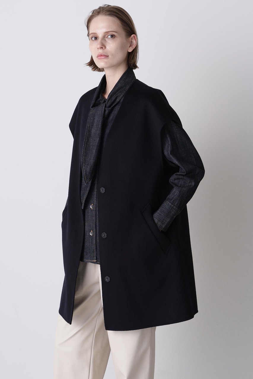 【ヒューエルミュージアム/hueLe Museum】の【hLM】ウールリバージレ インテリア・キッズ・メンズ・レディースファッション・服の通販 founy(ファニー) 　ファッション　Fashion　レディースファッション　Fashion for Women　アウター　Coat / Outerwear Collection　レディースジャケット・軽アウター　Jackets　なめらか　Smooth, Silky Texture　インナー　Innerwear　シンプル　Simple, Minimal　ジャケット　Jacket, Outerwear　フォルム　Silhouette, Form　ラグジュアリー　Luxury, Elegant　ネイビー|ID: prp329100004908306 ipo3291000000036764601