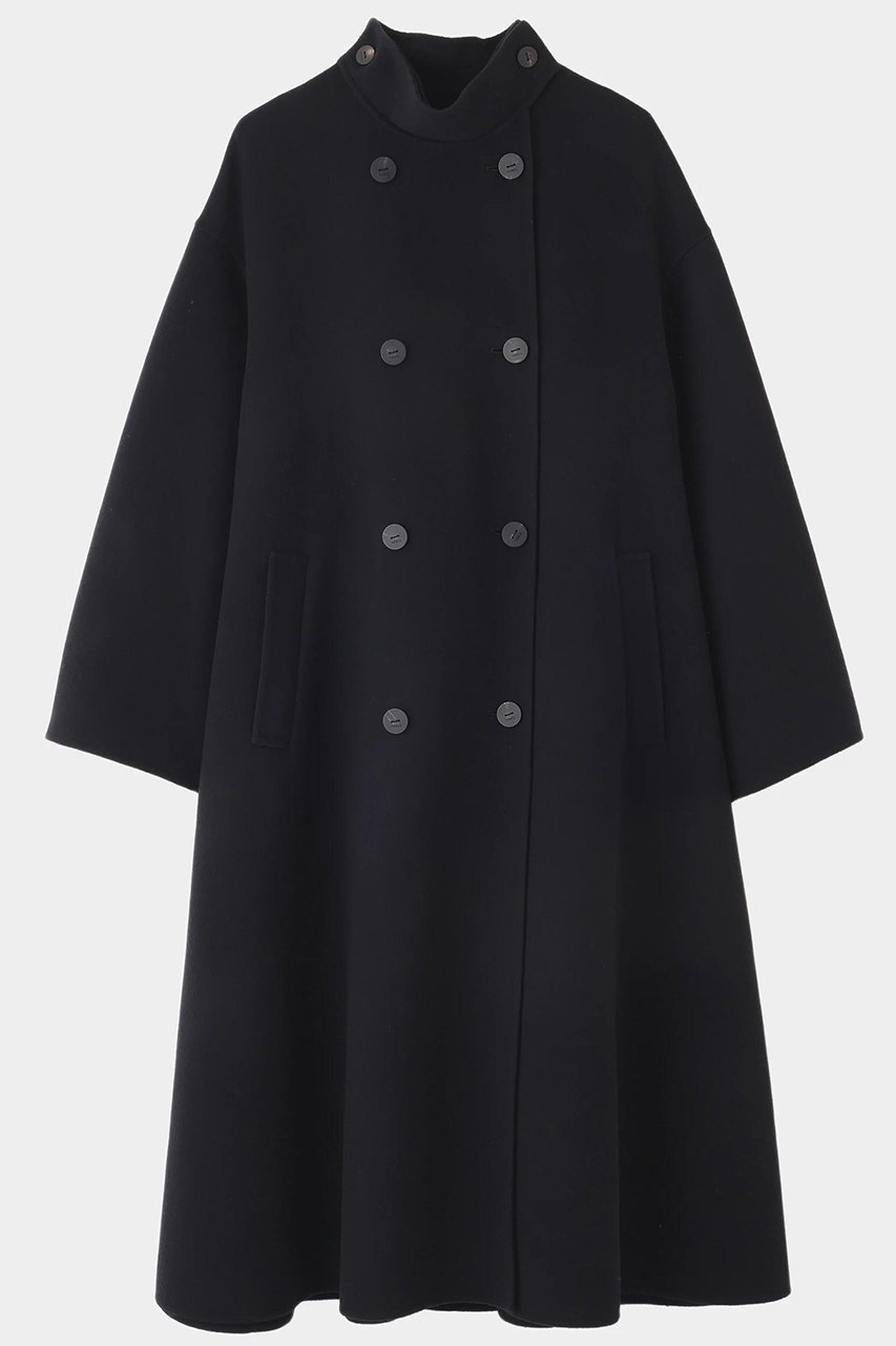 【ル フィル/LE PHIL】のソフトウールリバースタンドカラーコート インテリア・キッズ・メンズ・レディースファッション・服の通販 founy(ファニー) 　ファッション　Fashion　レディースファッション　Fashion for Women　アウター　Coat / Outerwear Collection　コート・ロングコート・ピーコート　Long Coats, Peacoats & More　スタンド　Stand Collar, Upright Stand　ドレス　Dress, One-Piece　ビッグ　Big, Oversized　フォルム　Silhouette, Form　フレア　Flare, Flared　ロング　Long, Long-Length　ブラック|ID: prp329100004908311 ipo3291000000036764655