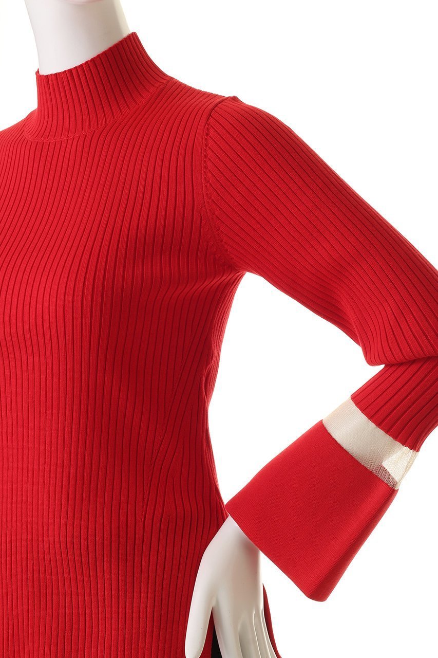 【ランバン オン ブルー/LANVIN en Bleu】のシアーポイントカフスリブニット 人気、トレンドファッション・服の通販 founy(ファニー) ファッション Fashion レディースファッション Fashion for Women トップス・カットソー Cut & Sew Tops ニット Knit Tops & Sweaters カジュアルプルオーバー・ニットトップス Pullovers & Knit Tops / Casual Pullovers インナー Innerwear カフス Cuff Design シアー Sheer, See-Through シンプル Simple, Minimal スリット Slit, Slit Detail フレア Flare, Flared リブニット Rib Knit, Ribbed Knit エレガント 上品 Elegant other-5|ID: prp329100004908463 ipo3291000000036765562