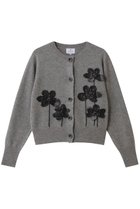 【ランバン オン ブルー/LANVIN en Bleu】のフラワー刺しゅうカーディガン グレー|ID: prp329100004908465 ipo3291000000036765569