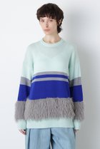 【ヒューエルミュージアム/hueLe Museum】の【STUMBLY】Fluffy Yarn Combi Pullover 人気、トレンドファッション・服の通販 founy(ファニー) ファッション Fashion レディースファッション Fashion for Women トップス・カットソー Cut & Sew Tops ニット Knit Tops & Sweaters カジュアルプルオーバー・ニットトップス Pullovers & Knit Tops / Casual Pullovers ビッグ Big, Oversized フレア Flare, Flared thumbnail ライトグリーン|ID: prp329100004908486 ipo3291000000036765843