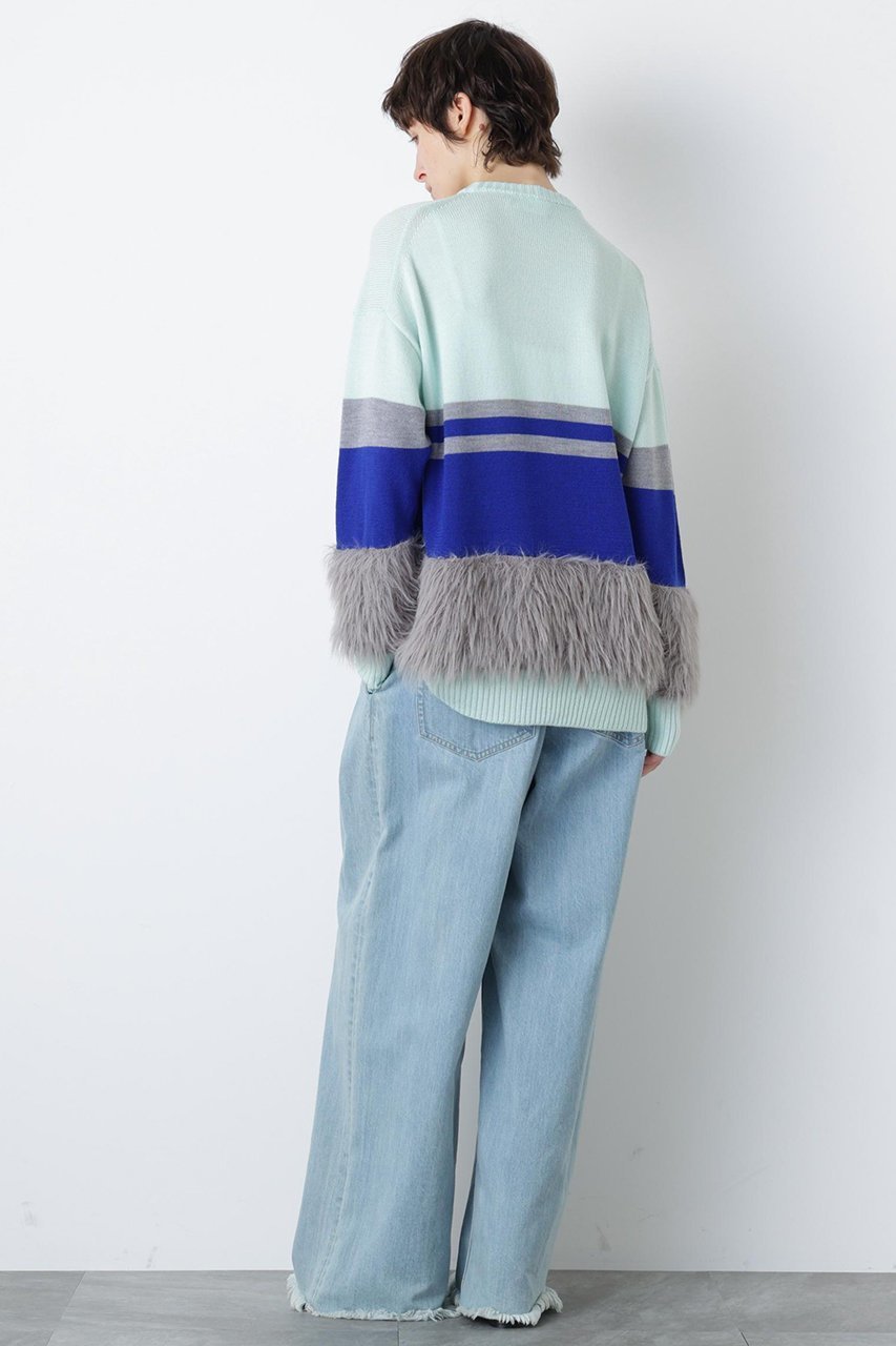 【ヒューエルミュージアム/hueLe Museum】の【STUMBLY】Fluffy Yarn Combi Pullover 人気、トレンドファッション・服の通販 founy(ファニー) 　ファッション　Fashion　レディースファッション　Fashion for Women　トップス・カットソー　Cut & Sew Tops　ニット　Knit Tops & Sweaters　カジュアルプルオーバー・ニットトップス　Pullovers & Knit Tops / Casual Pullovers　ビッグ　Big, Oversized　フレア　Flare, Flared　other-5|ID: prp329100004908486 ipo3291000000036765853