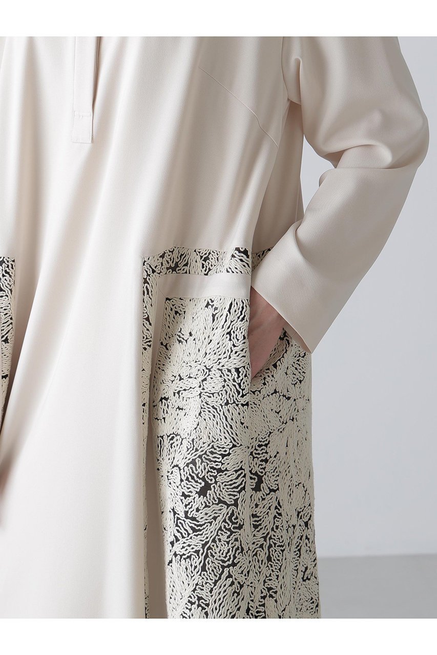 【アドーア/ADORE】のコードエンブロイダリーワンピース 人気、トレンドファッション・服の通販 founy(ファニー) 　ファッション　Fashion　レディースファッション　Fashion for Women　ワンピース　Dresses　チュニック　Tunic Tops & Dresses　なめらか　Smooth, Silky Texture　チュニック　Tunic, Long Top　ドレープ　Drape, Draping Fabric　モチーフ　Motif, Design Theme　レース　Lace, Lace Fabric　ロング　Long, Long-Length　other-8|ID: prp329100004908536 ipo3291000000036766464