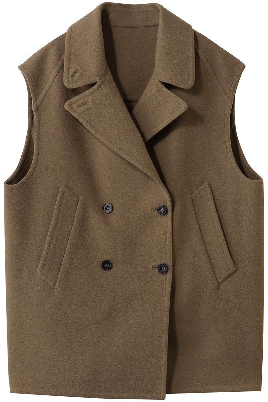 【ザ ストア バイ シー/THE STORE by C】の【COCUCA】リバーPコートベスト インテリア・キッズ・メンズ・レディースファッション・服の通販 founy(ファニー) 　ファッション　Fashion　レディースファッション　Fashion for Women　アウター　Coat / Outerwear Collection　コート・ロングコート・ピーコート　Long Coats, Peacoats & More　Pコート　Pea Coats　おすすめ　Recommended / Our Picks　ショート　Short, Short Length　ノースリーブ　Sleeveless, No-Sleeve　ベスト　Vest, Waistcoat　メルトン　Melton, Heavy Wool　ヨーク　Yoke, Yoke Design　ロング　Long, Long-Length　冬　Winter / This Winter　別注　Limited Edition, Custom Order　秋　Autumn　A/W・秋冬　Autumn/Winter　モカ|ID: prp329100004908548 ipo3291000000036766614