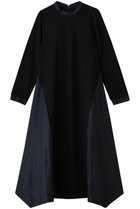 【ランバン オン ブルー/LANVIN en Bleu】のアシンメトリーヘムコンビワンピース ブラック|ID: prp329100004908560 ipo3291000000036766801