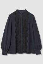 【アナイ/ANAYI】の【Eternal Line 2026】ジョーゼットレースコンビ ブラウス 人気、トレンドファッション・服の通販 founy(ファニー) ファッション Fashion レディースファッション Fashion for Women トップス・カットソー Cut & Sew Tops シャツ・ブラウス・オフィスカジュアル Elegant Blouses & Button-Ups イタリア Italy シフォン Chiffon, Lightweight Fabric ジャケット Jacket, Outerwear ジョーゼット Georgette, Semi-Sheer Fabric スリーブ Sleeve, Long Sleeve / Short Sleeve レース Lace, Lace Fabric ロング Long, Long-Length エレガント 上品 Elegant thumbnail ネイビー|ID: prp329100004908574 ipo3291000000036766948