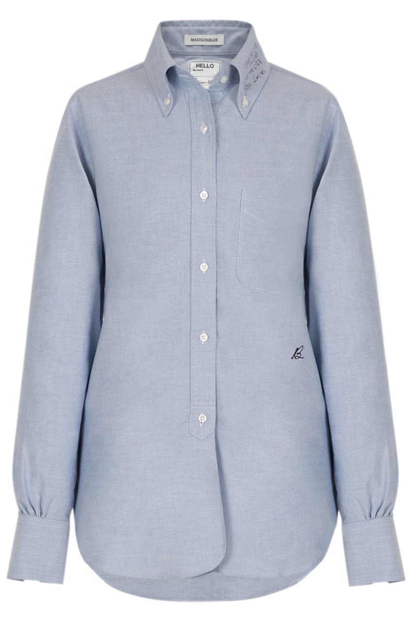 【マディソンブルー/MADISONBLUE】のMADISON L/S SHIRT MESSAGE ロングスリーブシャツ インテリア・キッズ・メンズ・レディースファッション・服の通販 founy(ファニー) 　ファッション　Fashion　レディースファッション　Fashion for Women　トップス・カットソー　Cut & Sew Tops　シャツ・ブラウス・オフィスカジュアル　Elegant Blouses & Button-Ups　ギャザー　Gathered, Ruffled　クラシック　Classic, Timeless Style　コレクション　Collection, Seasonal Line　スリーブ　Sleeve, Long Sleeve / Short Sleeve　ツイスト　Tweed, Tweed Fabric　ハーフ　Half, Half-Length　バイアス　Bias, Diagonal Cut　バランス　Balance, Style Balance　プリント　Print, Printed Pattern　プリーツ　Pleats, Pleated　ボックス　Boxy, Box Shape　ロング　Long, Long-Length　定番　Standard, Basic Item　サックス|ID: prp329100004908588 ipo3291000000036767259