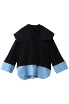 【エンフォルド/ENFOLD】のDOUBLE CUFFS BOX PULLOVER ダークネイビー|ID: prp329100004908642 ipo3291000000036767892