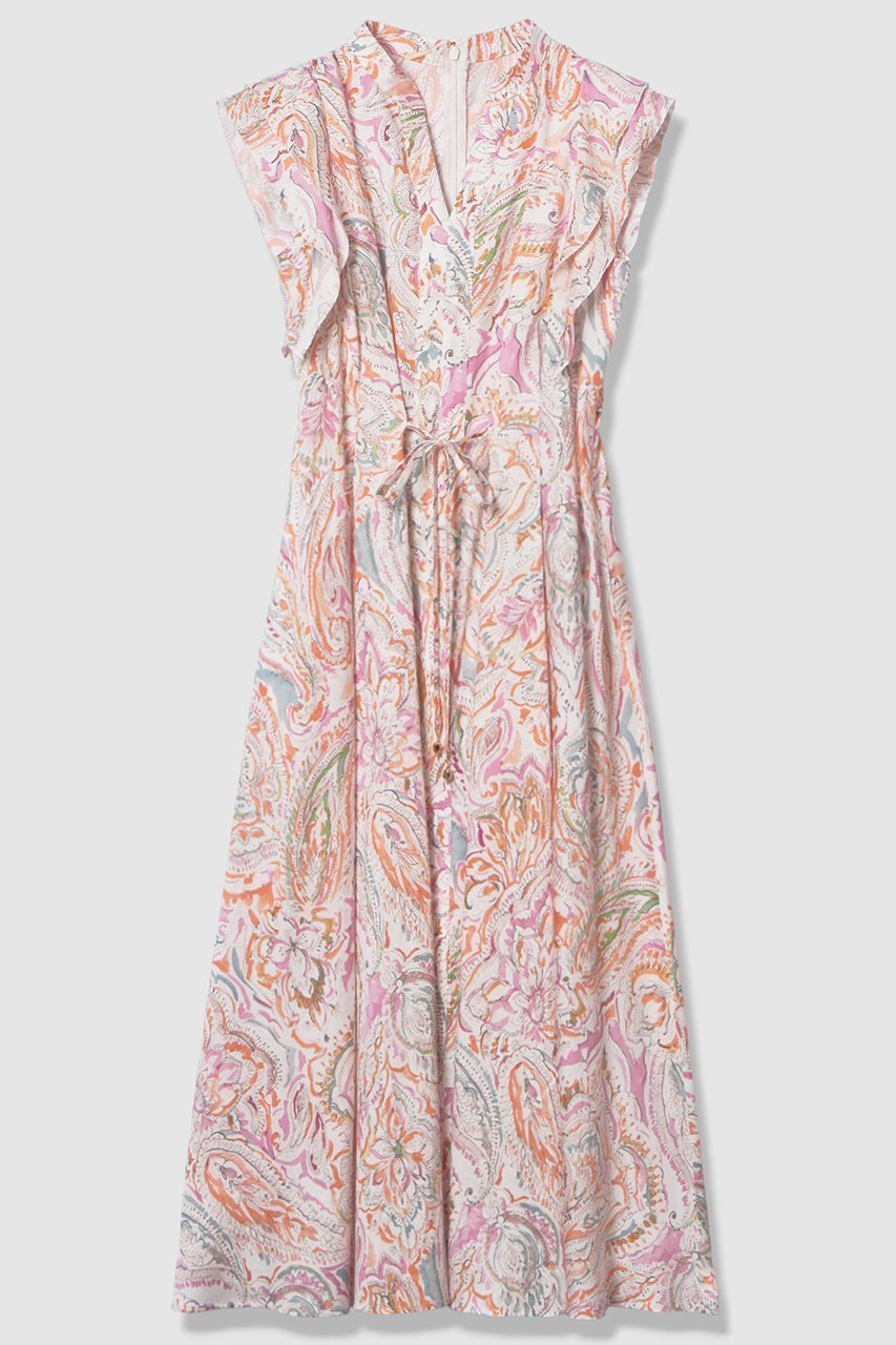 【アナイ/ANAYI】のペイントペイズリープリントフレア ワンピース インテリア・キッズ・メンズ・レディースファッション・服の通販 founy(ファニー) 　ファッション　Fashion　レディースファッション　Fashion for Women　ワンピース　Dresses　チュニック　Tunic Tops & Dresses　チャーム　Charm, Pendant　チュニック　Tunic, Long Top　フィット　Fit, Slim Fit　フレア　Flare, Flared　プリント　Print, Printed Pattern　ペイズリー　Paisley, Ethnic Pattern　メタル　Metal, Metal Parts　リボン　Ribbon, Bow　ロング　Long, Long-Length　ピンク|ID: prp329100004908658 ipo3291000000036768098