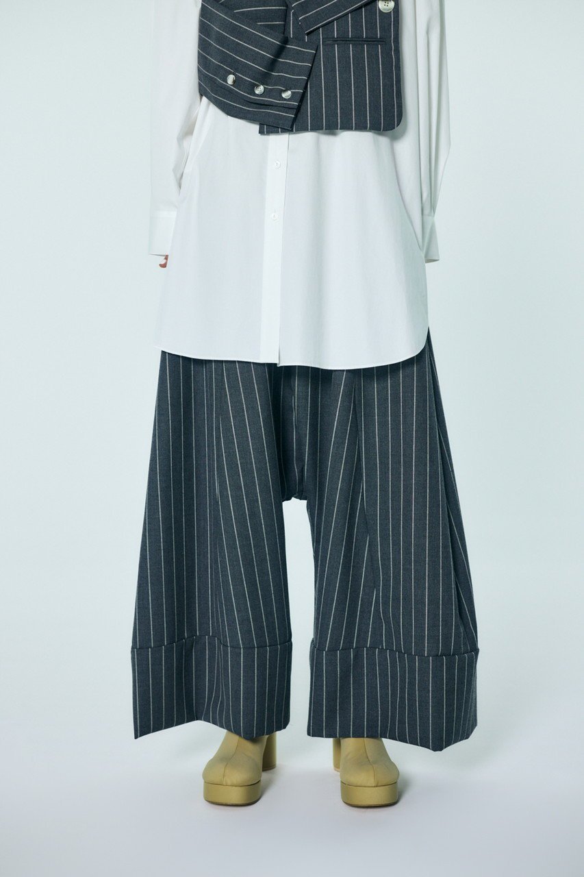 【エンフォルド/ENFOLD】のWIDE SAROUEL TROUSERS 人気、トレンドファッション・服の通販 founy(ファニー) 　ファッション　Fashion　レディースファッション　Fashion for Women　パンツ　Pants & Trousers　サルエル　Sarouel Pants, Drop-Crotch Pants　ストライプ　Stripe, Striped Pattern　スーツ　Suit, Formalwear　フォーマル　Formal, Dressy　リラックス　Relax, Relaxed Fit　ワイド　Wide, Wide Fit　定番　Standard, Basic Item　other-4|ID: prp329100004908705 ipo3291000000036768683