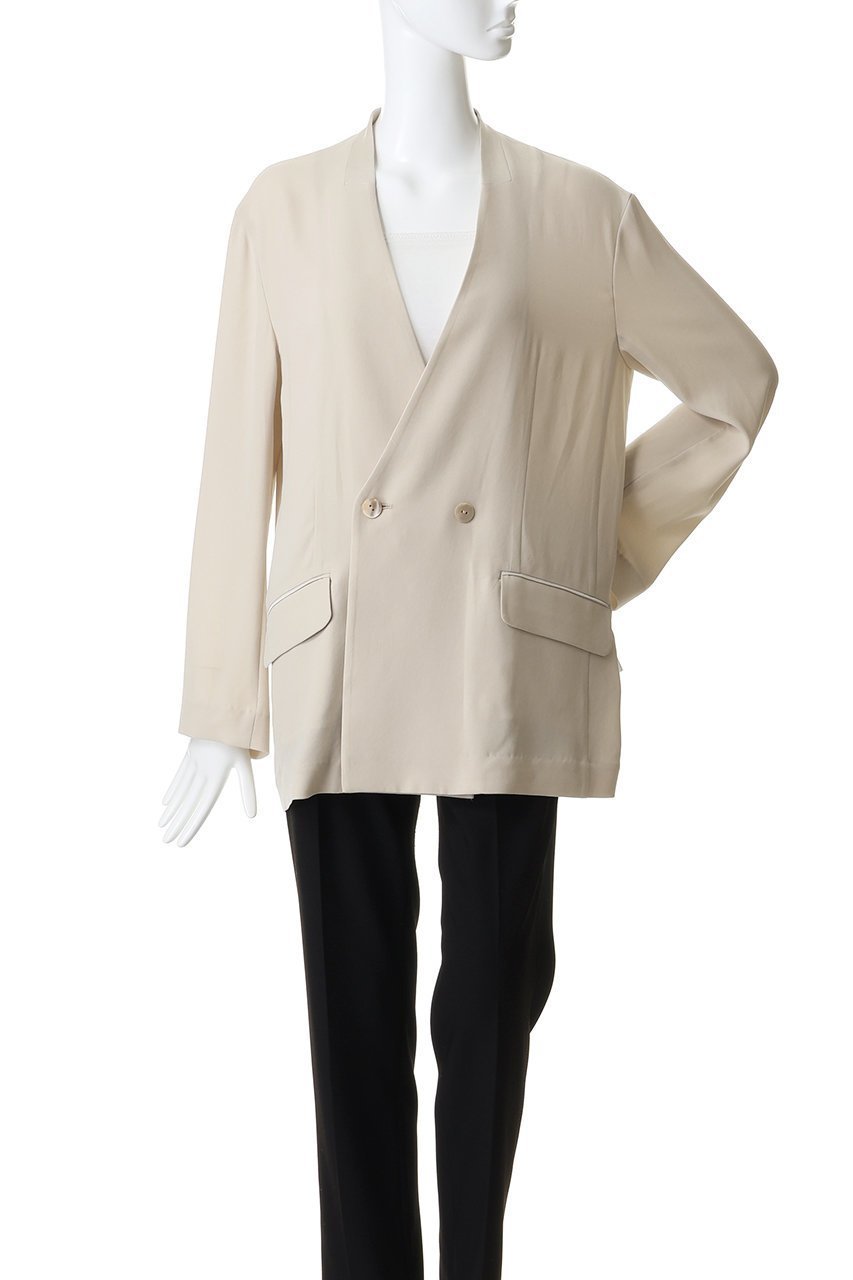 【アンクレイヴ/uncrave】のバックサテンジョーゼット ノーカラージャケット 人気、トレンドファッション・服の通販 founy(ファニー) ファッション Fashion レディースファッション Fashion for Women アウター Coat / Outerwear Collection レディースジャケット・軽アウター Jackets ノーカラージャケット / シンプル上品コーデ Collarless Jackets サテン Satin, Glossy Fabric ジャケット Jacket, Outerwear ストレッチ Stretch, Stretchy Fabric ドレープ Drape, Draping Fabric 吸水 Absorbent, Quick-Dry other-2|ID: prp329100004908779 ipo3291000000036769725