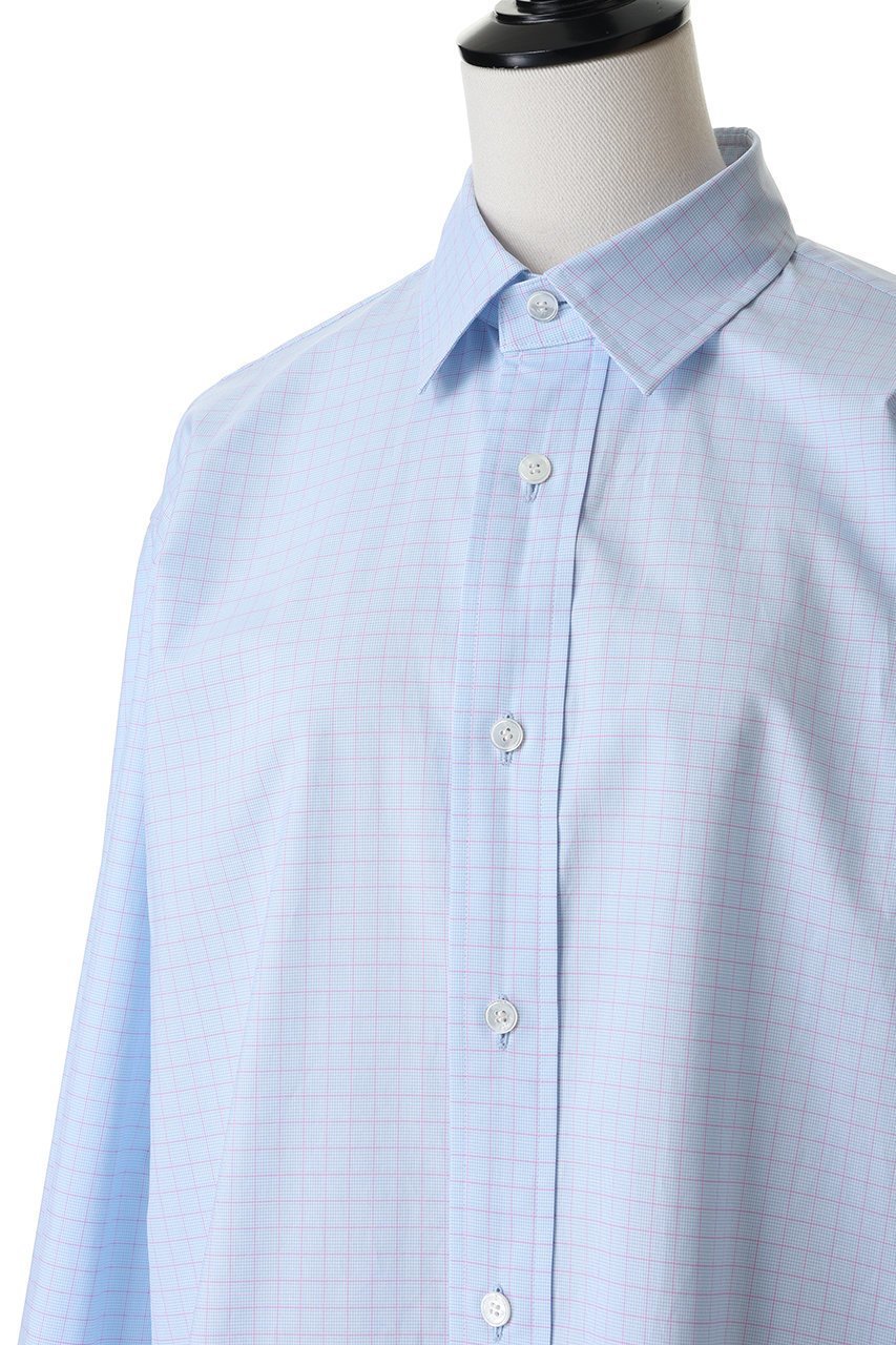 【ブラミンク/BLAMINK】の【BLMK】 チェックレギュラーカラーシャツ 人気、トレンドファッション・服の通販 founy(ファニー) 　ファッション　Fashion　レディースファッション　Fashion for Women　トップス・カットソー　Cut & Sew Tops　シャツ・ブラウス・オフィスカジュアル　Elegant Blouses & Button-Ups　スリーブ　Sleeve, Long Sleeve / Short Sleeve　チェック　Check, Plaid, Tartan　ロング　Long, Long-Length　エレガント 上品　Elegant　ビジネス 仕事 通勤　Business / Work / Commuting　other-5|ID: prp329100004908786 ipo3291000000036769819