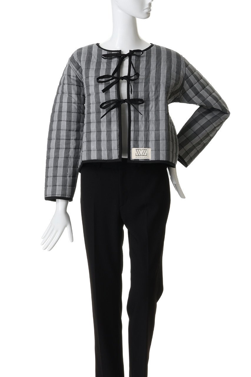 【エスゼット ブロックプリント/SZ Blockprints】のOUILTED JACKET DOUBLE THICK STRIPE リバーシブルジャケット 人気、トレンドファッション・服の通販 founy(ファニー) 　ファッション　Fashion　レディースファッション　Fashion for Women　アウター　Coat / Outerwear Collection　レディースジャケット・軽アウター　Jackets　キルティング　Quilted, Quilting　クロップド　Cropped, Short Length　ジャケット　Jacket, Outerwear　ストライプ　Stripe, Striped Pattern　ダブル　Double, Double-Breasted　フロント　Front, Front Design　リバーシブル　Reversible, Two-Sided　リボン　Ribbon, Bow　other-2|ID: prp329100004908802 ipo3291000000036769980