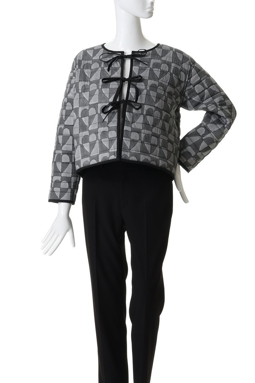 【エスゼット ブロックプリント/SZ Blockprints】のOUILTED JACKET DOUBLE THICK STRIPE リバーシブルジャケット 人気、トレンドファッション・服の通販 founy(ファニー) 　ファッション　Fashion　レディースファッション　Fashion for Women　アウター　Coat / Outerwear Collection　レディースジャケット・軽アウター　Jackets　キルティング　Quilted, Quilting　クロップド　Cropped, Short Length　ジャケット　Jacket, Outerwear　ストライプ　Stripe, Striped Pattern　ダブル　Double, Double-Breasted　フロント　Front, Front Design　リバーシブル　Reversible, Two-Sided　リボン　Ribbon, Bow　other-6|ID: prp329100004908802 ipo3291000000036769988