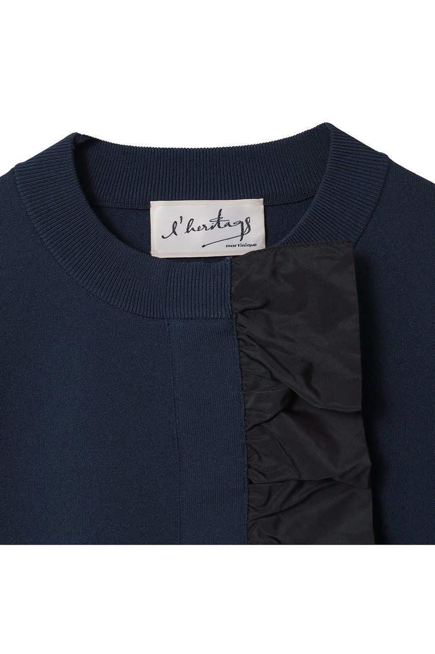 【マルティニーク/martinique】の【l heritage martinique】タフタフリルカーディガン 人気、トレンドファッション・服の通販 founy(ファニー) 　ファッション　Fashion　レディースファッション　Fashion for Women　トップス・カットソー　Cut & Sew Tops　ニット　Knit Tops & Sweaters　カーディガン・羽織り　Layered Style Cardigans　ヴィンテージ　Vintage Style　カーディガン　Cardigan, Knitwear　ジャケット　Jacket, Outerwear　スタンダード　Standard, Basic　タフタ　Taffeta, Structured Fabric　フリル　Frill, Ruffle　ブルゾン　Blouson, Bomber Jacket　おすすめ　Recommended / Our Picks　other-3|ID: prp329100004908910 ipo3291000000036771248