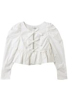 【クラネ/CLANE】のSHORT PEPLUM RIBBON TOPS シャツ/ブラウス WHITE|ID: prp329100004908934 ipo3291000000036771564