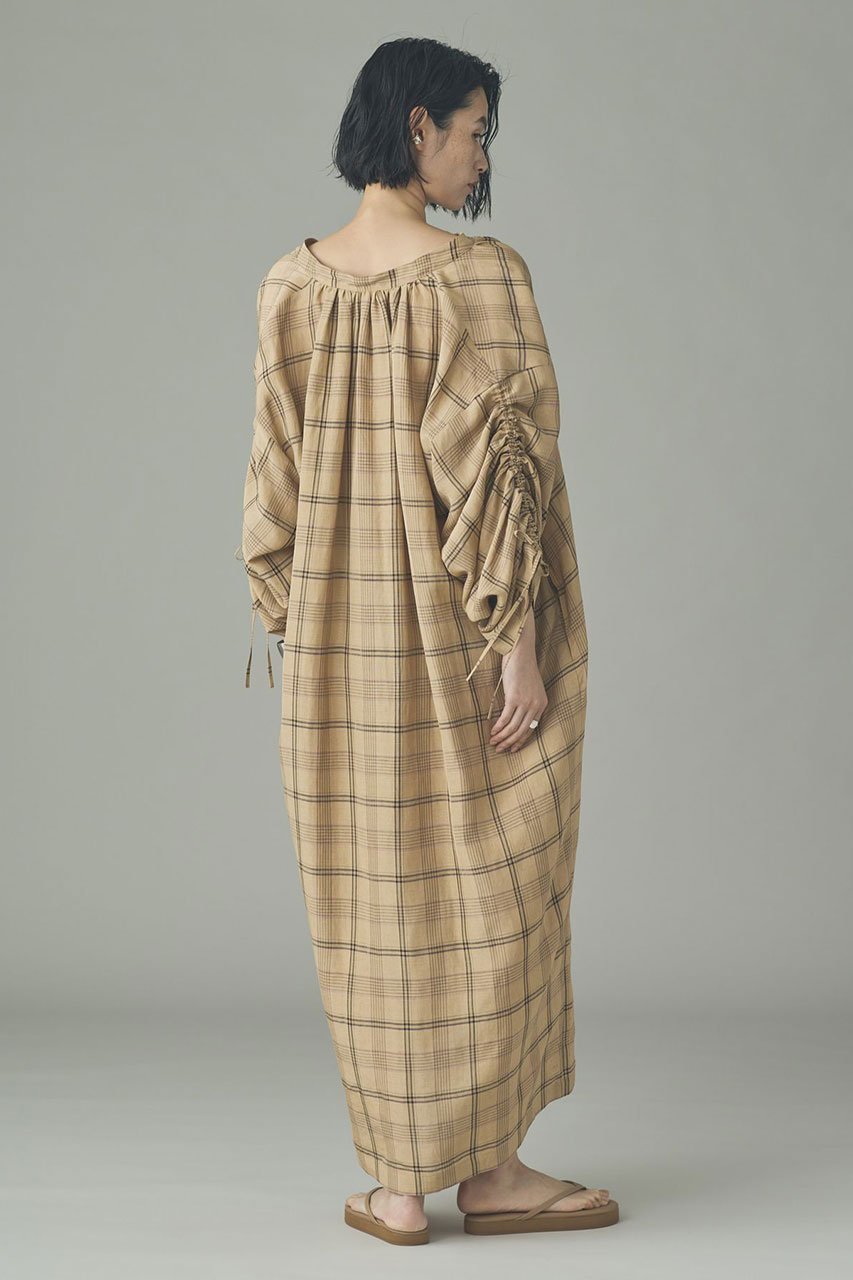 【カレンソロジー/Curensology】の〈C.S.G〉リネンチェックワンピース 人気、トレンドファッション・服の通販 founy(ファニー) 　ファッション　Fashion　レディースファッション　Fashion for Women　ワンピース　Dresses　チュニック　Tunic Tops & Dresses　おすすめ　Recommended / Our Picks　チュニック　Tunic, Long Top　ドローストリング　Drawstring, Pull Cord　フロント　Front, Front Design　リラックス　Relax, Relaxed Fit　ロング　Long, Long-Length　ワイド　Wide, Wide Fit　ワッシャー　Washer, Crinkled Finish　今季　This Season, Current Season　other-4|ID: prp329100004908951 ipo3291000000036771762