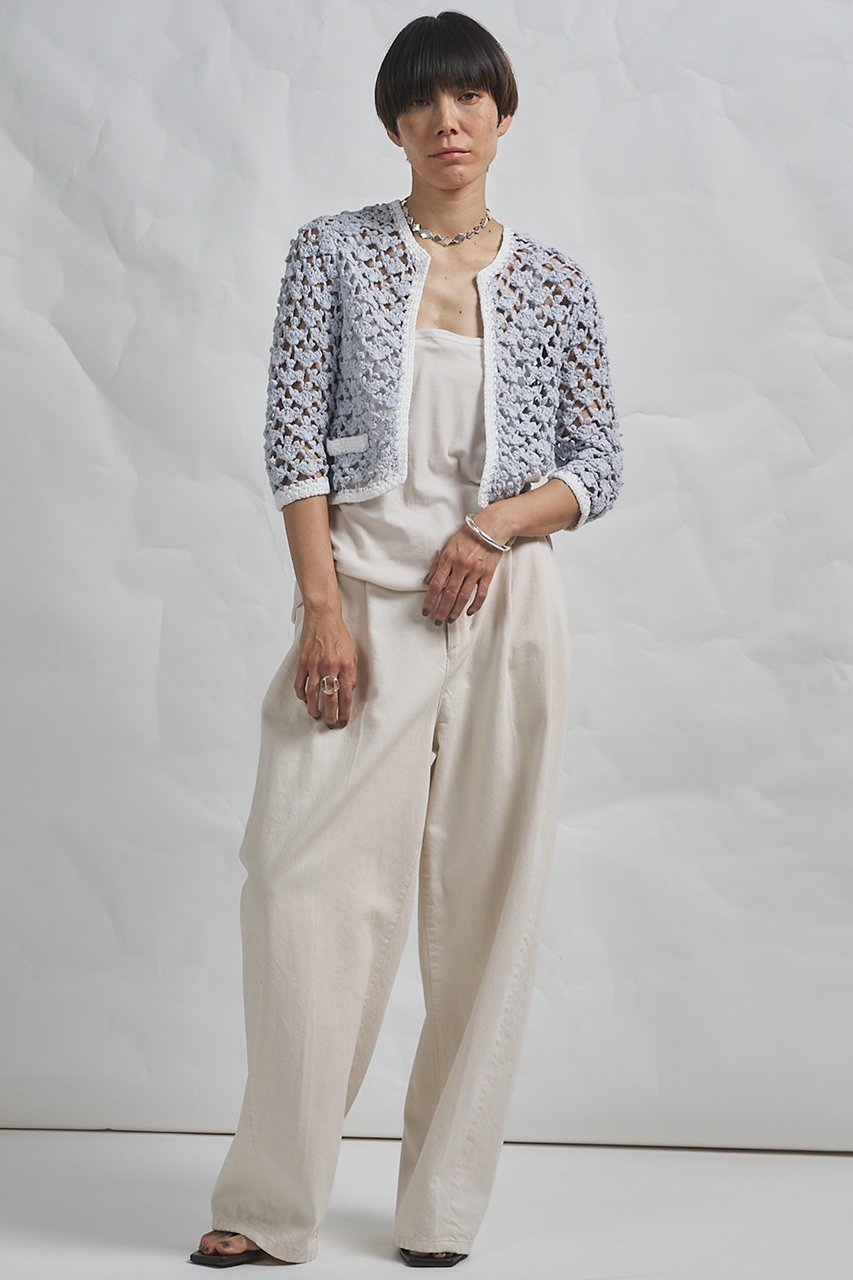 【ウィムガゼット/Whim Gazette】の【GEMINI】ハンドニットカーディガン 人気、トレンドファッション・服の通販 founy(ファニー) 　ファッション　Fashion　レディースファッション　Fashion for Women　トップス・カットソー　Cut & Sew Tops　ニット　Knit Tops & Sweaters　カーディガン・羽織り　Layered Style Cardigans　おすすめ　Recommended / Our Picks　かぎ針　Crochet　イタリア　Italy　エレガント 上品　Elegant　カーディガン　Cardigan, Knitwear　コンパクト　Compact, Small Size　ジャケット　Jacket, Outerwear　タンク　Tank Top, Sleeveless Top　トリミング　Trimming, Decorative Edge　リボン　Ribbon, Bow　手編み　Hand-Knitted, Handmade Knit　透かし　Cut-Out, Lacework　other-6|ID: prp329100004908957 ipo3291000000036771885