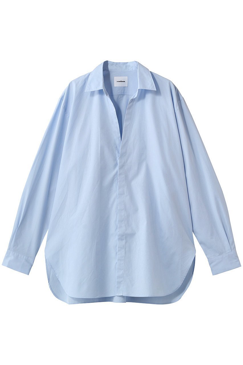 【コロン/:colon / MEN】の【MEN】100/2 Cotton Broad スキッパーシャツ インテリア・キッズ・メンズ・レディースファッション・服の通販 founy(ファニー) 　ファッション　Fashion　メンズファッション　Fashion for Men　インナー　Innerwear　シルク　Silk, 100% Silk　ジャケット　Jacket, Outerwear　スキッパー　Skipper, Open Collar　スリーブ　Sleeve, Long Sleeve / Short Sleeve　フィット　Fit, Slim Fit　ブロード　Broadcloth, Fine Cotton　ロング　Long, Long-Length　Sax|ID: prp329100004908959 ipo3291000000036771893