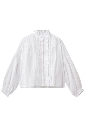 【マリリンムーン/MARILYN MOON】のシアースターチドコットンレースフリルドブラウス 人気、トレンドファッション・服の通販 founy(ファニー) ファッション Fashion レディースファッション Fashion for Women トップス・カットソー Cut & Sew Tops シャツ・ブラウス・オフィスカジュアル Elegant Blouses & Button-Ups インド Indian Textile クラシック Classic, Timeless Style シアー Sheer, See-Through スリーブ Sleeve, Long Sleeve / Short Sleeve バランス Balance, Style Balance フリル Frill, Ruffle モダン Modern, Contemporary ロング Long, Long-Length 新作・新入荷 New Arrivals / New In |ID:prp329100004908967