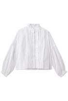 【マリリンムーン/MARILYN MOON】のシアースターチドコットンレースフリルドブラウス ホワイト|ID:prp329100004908967