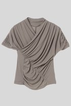 【イロット/IIROT】のskin touch シャーリング トップス 人気、トレンドファッション・服の通販 founy(ファニー) ファッション Fashion レディースファッション Fashion for Women トップス・カットソー Cut & Sew Tops シャツ・ブラウス・オフィスカジュアル Elegant Blouses & Button-Ups ロングTシャツ・Tシャツ Longline T-Shirts & Tees カットソー・ベーシックTシャツ Cut-and-Sewn Tops / Stretch Tees & Basics シアー Sheer, See-Through シャーリング Shirring, Ruched ショート Short, Short Length スリーブ Sleeve, Long Sleeve / Short Sleeve エレガント 上品 Elegant thumbnail ペールグレー|ID: prp329100004908980 ipo3291000000036772118