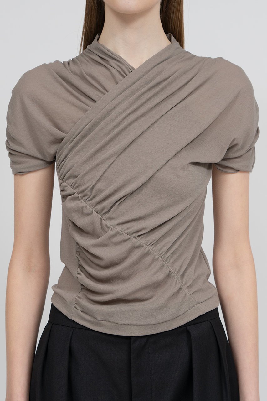 【イロット/IIROT】のskin touch シャーリング トップス 人気、トレンドファッション・服の通販 founy(ファニー) 　ファッション　Fashion　レディースファッション　Fashion for Women　トップス・カットソー　Cut & Sew Tops　シャツ・ブラウス・オフィスカジュアル　Elegant Blouses & Button-Ups　ロングTシャツ・Tシャツ　Longline T-Shirts & Tees　カットソー・ベーシックTシャツ　Cut-and-Sewn Tops / Stretch Tees & Basics　シアー　Sheer, See-Through　シャーリング　Shirring, Ruched　ショート　Short, Short Length　スリーブ　Sleeve, Long Sleeve / Short Sleeve　エレガント 上品　Elegant　other-5|ID: prp329100004908980 ipo3291000000036772128